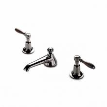 Waterworks 07-33277-88424 - Easton Classic Low Profile Three Hole Deck Mounted Lavatory Faucet with Oak Lever Handles in