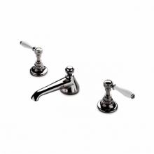 Waterworks 07-78708-76963 - Easton Vintage Low Profile Three Hole Deck Mounted Lavatory Faucet with White Porcelain Lever