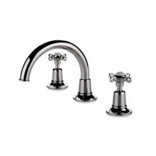 Waterworks 07-30943-21263 - Easton Classic Gooseneck Three Hole Deck Mounted Lavatory Faucet with Metal Cross Handles in