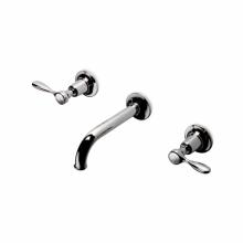 Waterworks 07-15226-75484 - Easton Classic Low Profile Three Hole Wall Mounted Lavatory Faucet with Elongated Spout and Metal