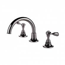 Waterworks 07-79116-61139 - Easton Vintage Gooseneck Three Hole Deck Mounted Lavatory Faucet with Metal Lever