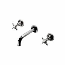Waterworks 07-63270-98563 - Easton Vintage Low Profile Three Hole Wall Mounted Lavatory Faucet with Elongated Spout and Metal