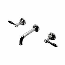 Waterworks 07-59926-34816 - Easton Vintage Low Profile Three Hole Wall Mounted Lavatory Faucet with Elongated Spout and Black