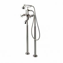Waterworks 09-08429-90772 - Easton Classic Exposed Tub Filler, White Porcelain Handshower and Lever Diverter Handle with