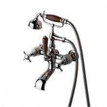 Waterworks 09-35039-43190 - Easton Vintage Exposed Tub Filler, Oak Handshower and Lever Diverter in