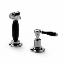 Waterworks 07-56700-32865 - Easton Classic Spray, Black Porcelain Lever Handle in Unlacquered Brass,