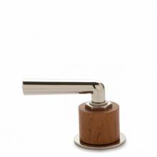 Waterworks 07-98419-88140 - Henry Gooseneck Three Hole Deck Mounted Lavatory Faucet with Teak Cylinders and Metal Lever