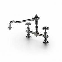 Waterworks 07-50568-84480 - Julia Two Hole Bridge High Profile Kitchen Faucet, Metal Cross Handles in