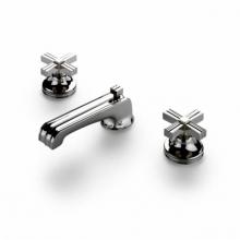 Waterworks 07-03904-38348 - Boulevard Low Profile Three Hole Deck Mounted Lavatory Faucet with Metal Cross Handles in Vintage