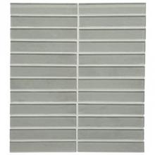 Waterworks 01-11057-68108 - Optix Watercolors 1'' x 6'' Stacked Mosaic in Clinging Moss Matte