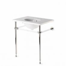Waterworks 12-50238-52993 - Crystal Metal Round Two Leg Single Washstand 27 15/16 x 19 13/16 x 32 3/4 in Matte Nickel