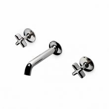 Waterworks 07-33831-85876 - .25 Low Profile Three Hole Wall Mounted Lavatory Faucet with Metal Cross Handles in
