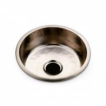 Waterworks 11-22449-87921 - Normandy 17 11/16 x 17 11/16 x 6 1/2 Hammered Copper Round Kitchen Sink with Center Drain in Nicke