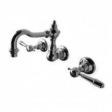 Waterworks 07-98205-47631 - Julia High Profile Three Hole Wall Mounted Lavatory Faucet with Metal Lever