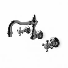Waterworks 07-30944-57078 - Julia High Profile Three Hole Wall Mounted Lavatory Faucet with Metal Cross Handles in Chrome