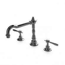 Waterworks 07-73019-93695 - Julia Three Hole High Profile Kitchen Faucet, Metal Lever Handles in