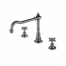 Waterworks 07-47586-08568 - Julia Three Hole High Profile Kitchen Faucet, Metal Cross Handles in Chrome,
