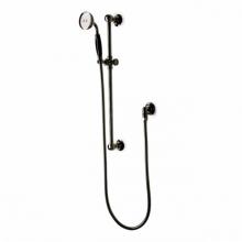 Waterworks 05-02210-04290 - Julia Handshower On Bar with Black Porcelain Handlein Burnished