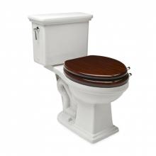Waterworks 14-49177-02144 - Universal High Gloss Round Watercloset Seat in Mahogany with Antique Brass