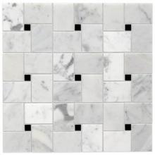 Waterworks 03-63950-36259 - Keystone 3.5cm x 5cm Arc d''Midi Mosaic in Velato/White Thassos