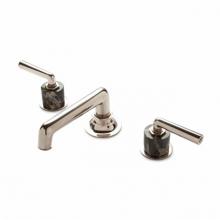 Waterworks 07-44762-50445 - Henry Low Profile Three Hole Deck Mounted Lavatory Faucet with Portoro Cylinders and Metal Lever