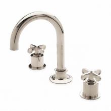 Waterworks 07-38709-88842 - Henry Gooseneck Three Hole Deck Mounted Lavatory Faucet with Metal Cross Handles in Chrome,