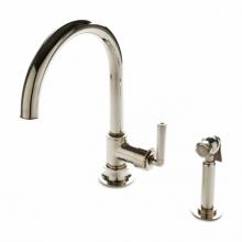 Waterworks 07-71145-57755 - Henry One Hole Gooseneck Kitchen Faucet, Metal Lever Handle and Spray in