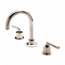 Waterworks 07-34346-60899 - Henry Gooseneck Three Hole Deck Mounted Lavatory Faucet with Metal Lever Handles in