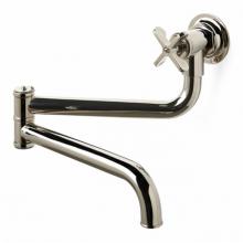 Waterworks 07-68778-67485 - Henry Wall Mounted Articulated Pot Filler, Metal Cross Handle in