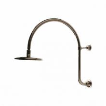 Waterworks 05-65867-41094 - Henry 8'' Gooseneck Wall Mounted Shower Rose, Arm and Flange in Antique