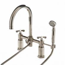 Waterworks 09-40909-62407 - UK WRAS Henry Deck Mounted Exposed Tub Filler with Handshower and Metal Cross Handles in