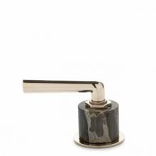 Waterworks 07-29538-22459 - Henry Gooseneck Three Hole Deck Mounted Lavatory Faucet with Portoro Cylinders and Metal Lever