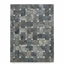 Waterworks 03-30544-50330 - Studio Stone 3cm x 5cm Basketweave Mosaic in Graystone/White Thassos Polished