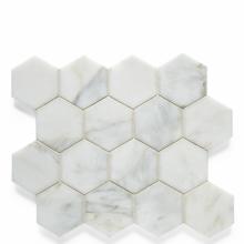 Waterworks 03-02754-25233 - Studio Stone 3'' Hexagon Mosaic in Ariel Polished
