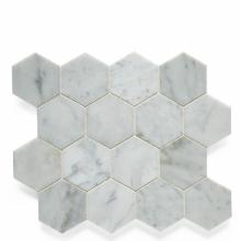 Waterworks 03-72954-82475 - Studio Stone 3'' Hexagon Mosaic in Gray Carrara Polished
