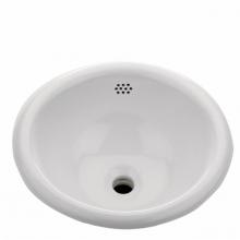 Waterworks 11-93318-71168 - Manchester Drop In Round Vitreous China Lavatory Sink Double Glazed 13 1/4'' x 13