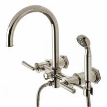 Waterworks 09-16076-23011 - Henry Exposed Wall Mounted Tub Filler with Handshower and Metal Lever Handles in