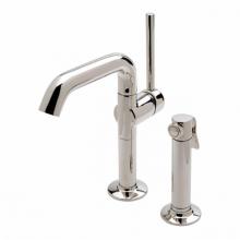 Waterworks 07-32270-23673 - .25 One Hole High Profile Kitchen Faucet, Metal Lever Handle and Metal Spray in Carbon,