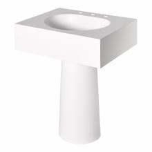 Waterworks 11-44953-70766 - Formwork Lithic  Single Pedestal Sink for Three Hole Faucet 28'' x 22 1/2'' x
