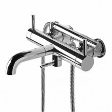 Waterworks 09-91759-36262 - Flyte Exposed Wall Mounted Tub Filler With Handshower and Metal Lever Handles in