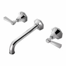 Waterworks 07-23017-53798 - Roadster Low Profile Three Hole Wall Mounted Lavatory Faucet with Metal Lever Handles and Valve