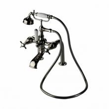 Waterworks 09-18793-43933 - Easton Vintage Exposed Tub Filler, White Porcelain Handshower and Lever Diverter with Metal