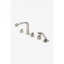 Waterworks 09-94534-56054 - Isla Deck Mounted High Profile Concealed Tub Filler with 2.5gpm Handshower and Metal Geode Handles