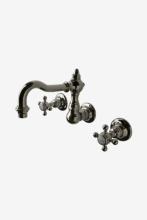 Waterworks 07-20324-58202 - Julia High Profile Three Hole Wall Mounted Lavatory Faucet with Metal Cross Handles in Shadow