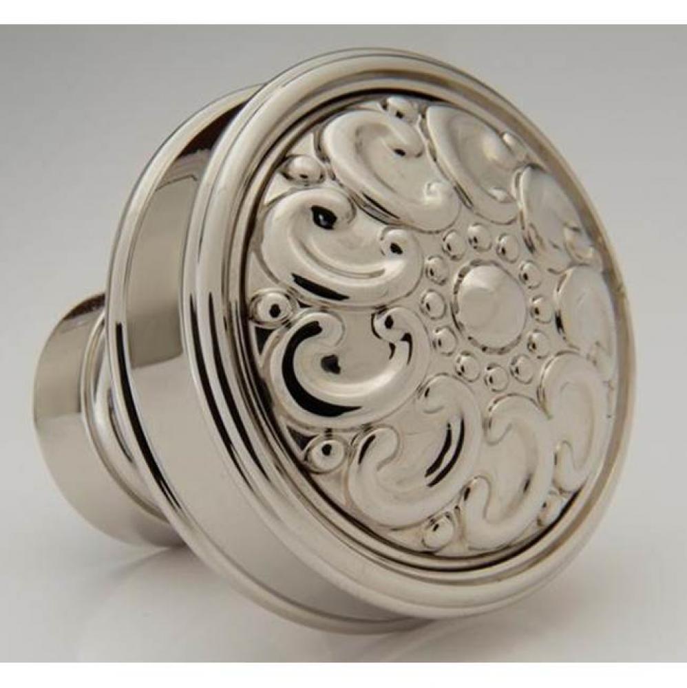 Decorative 1-1/2'' Paisley Flat Knob - Antique Pewter
