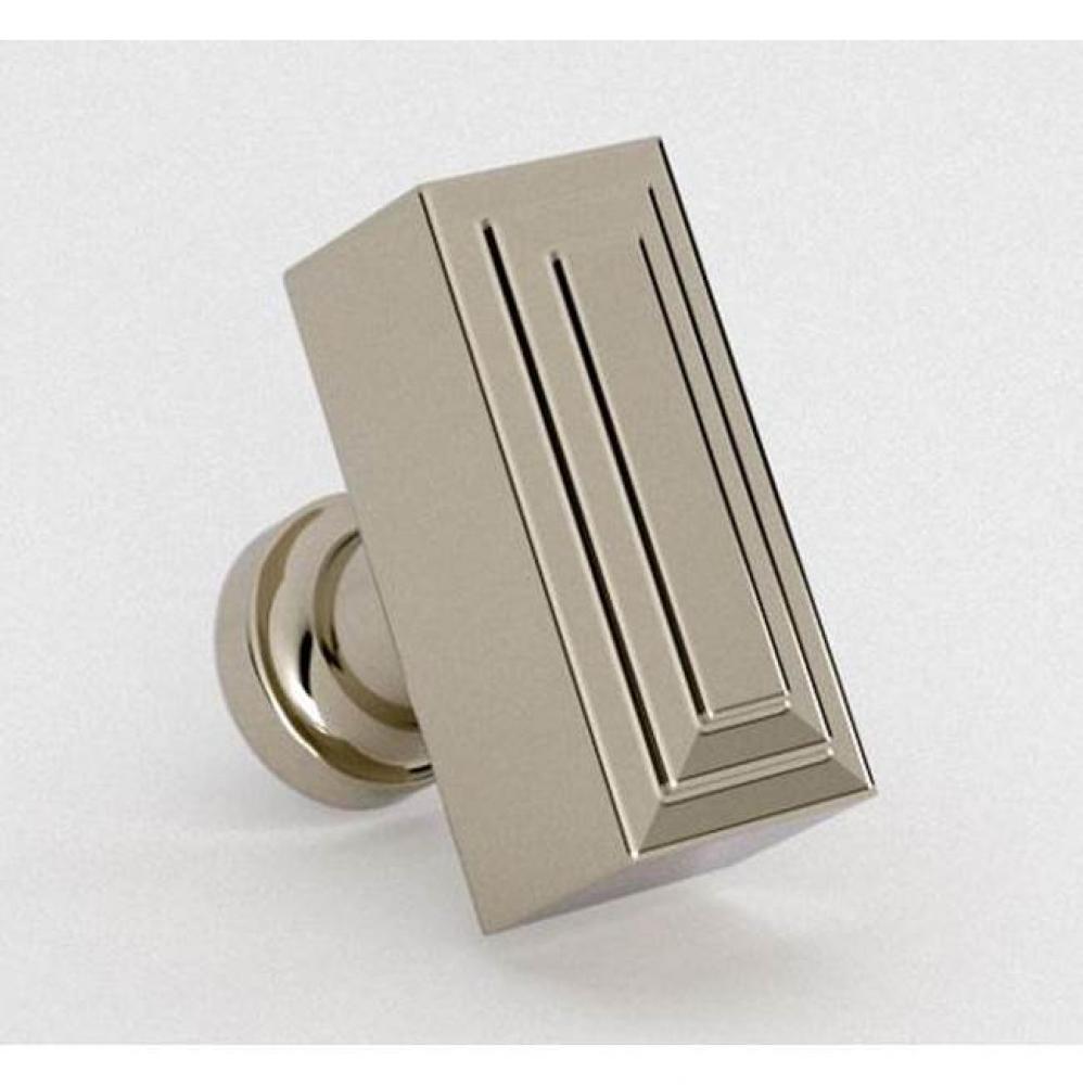 Terrace Rectangular Knob - Antique Brass