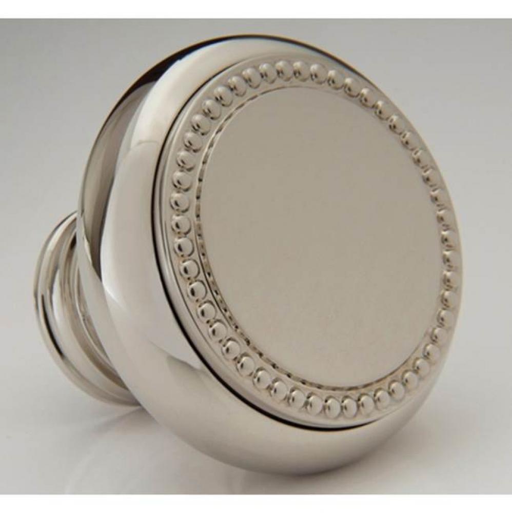 Decorative 1-1/2'' Bead Round Knob - Engraved - Burnished Nickel