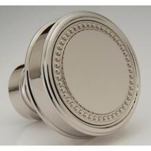 Water Street Brass 8401EAP - Decorative 1-1/2'' Bead Flat Knob - Engraved - Antique Pewter