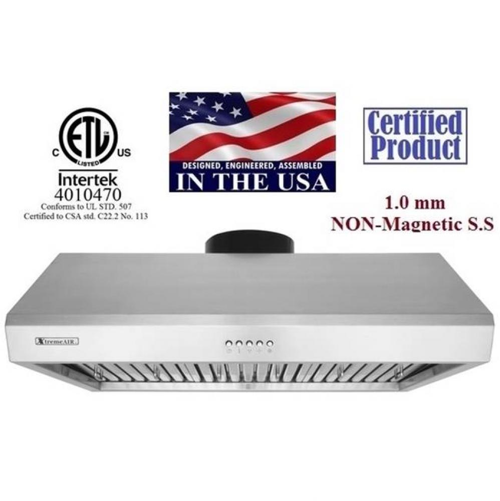XtremeAir UL13-U30, 30'', 900 CFM, LED, Baffle Filter, Under Cabinet