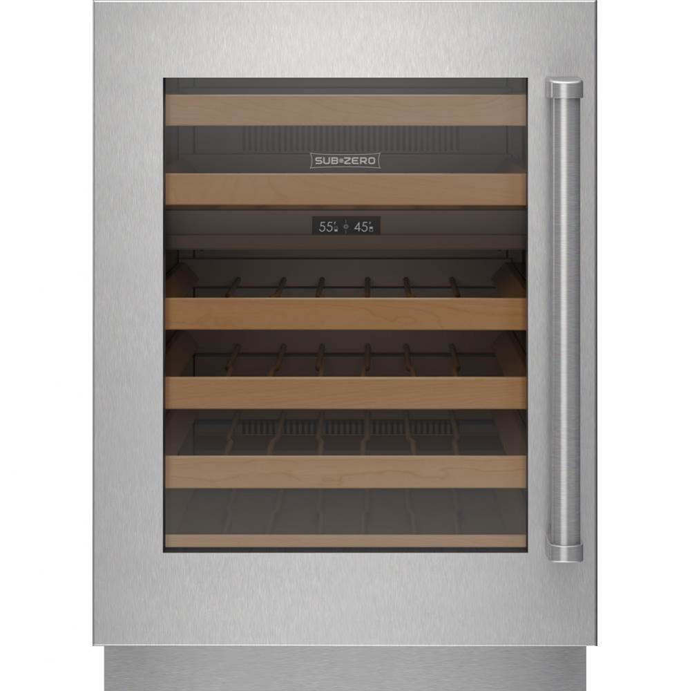 Designer Series Undercounter Stainless Steel Glass Door Panel With Pro Handle - Left Hinge